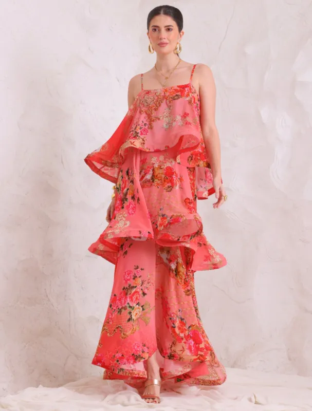 PINK PARADISE S-S RUFFLE MAXI DRESS sold by Czarina