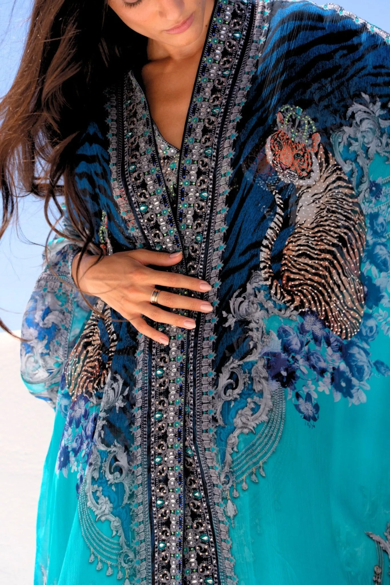 BLUE TIGRESS MEDIUM CAPE sold by Czarina product image thumbnail 2