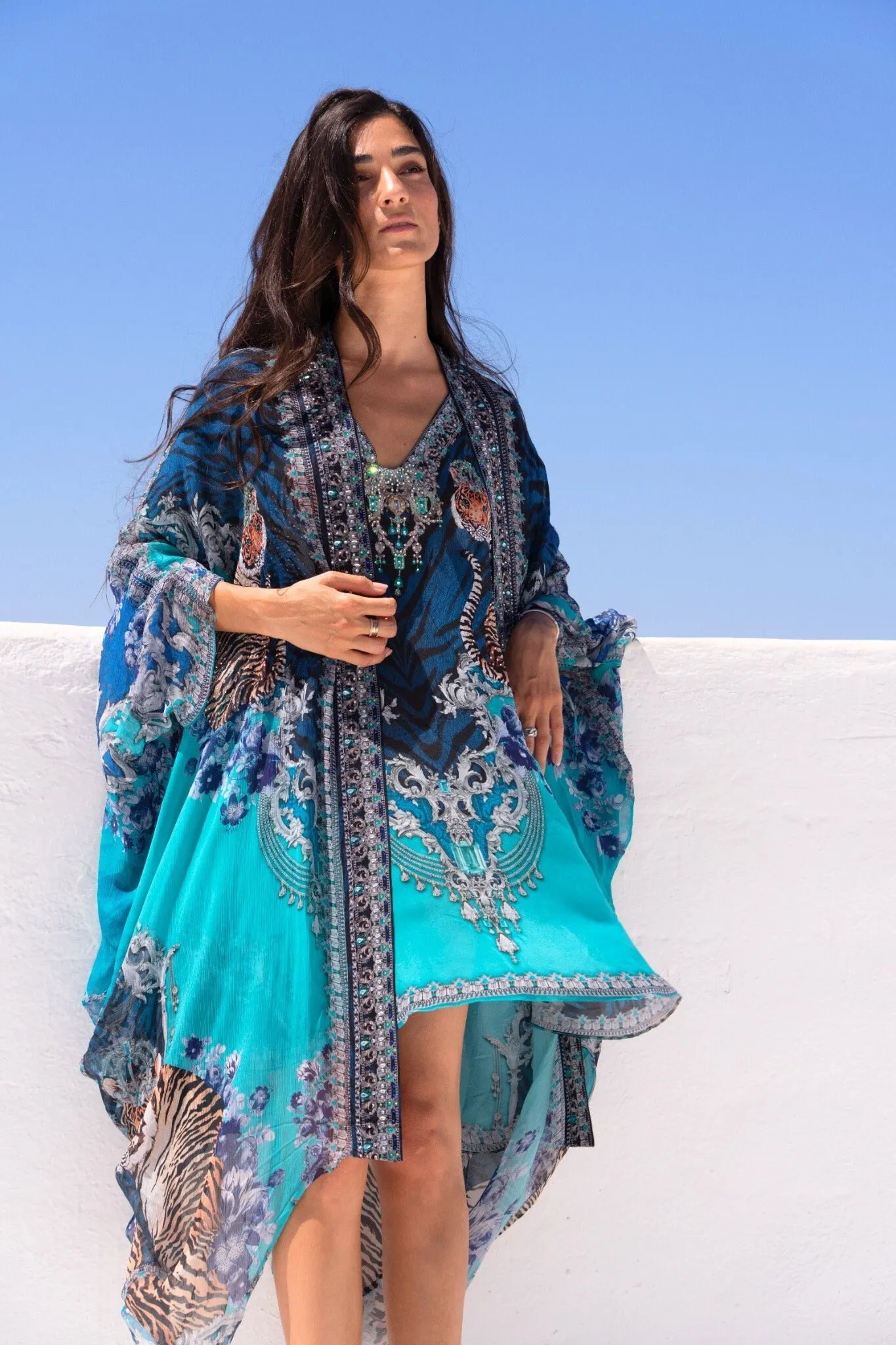BLUE TIGRESS KAFTAN DRESS sold by Czarina product image thumbnail 5