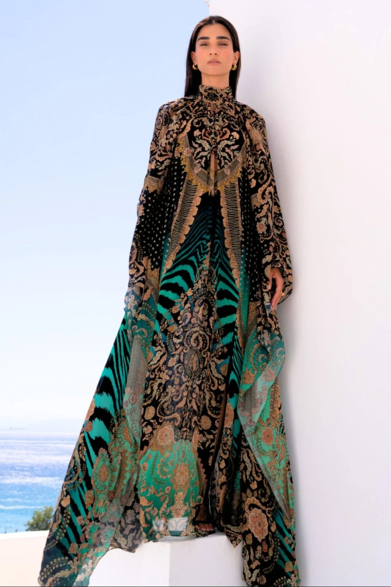 EMERALD EMPRESS HI-NECK MAXI KAFTAN sold by Czarina product image thumbnail 5