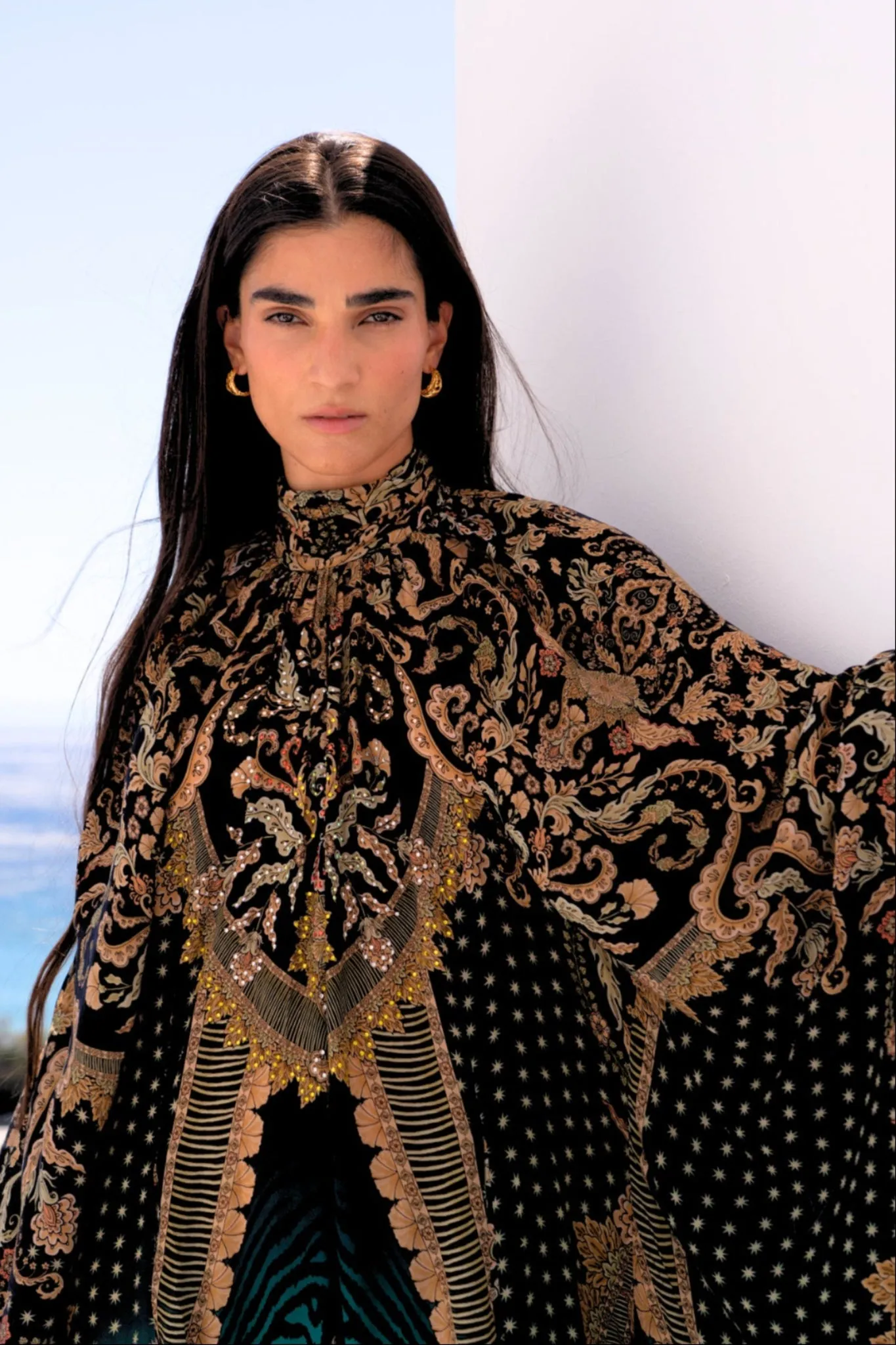 EMERALD EMPRESS HI-NECK MAXI KAFTAN sold by Czarina product image thumbnail 2