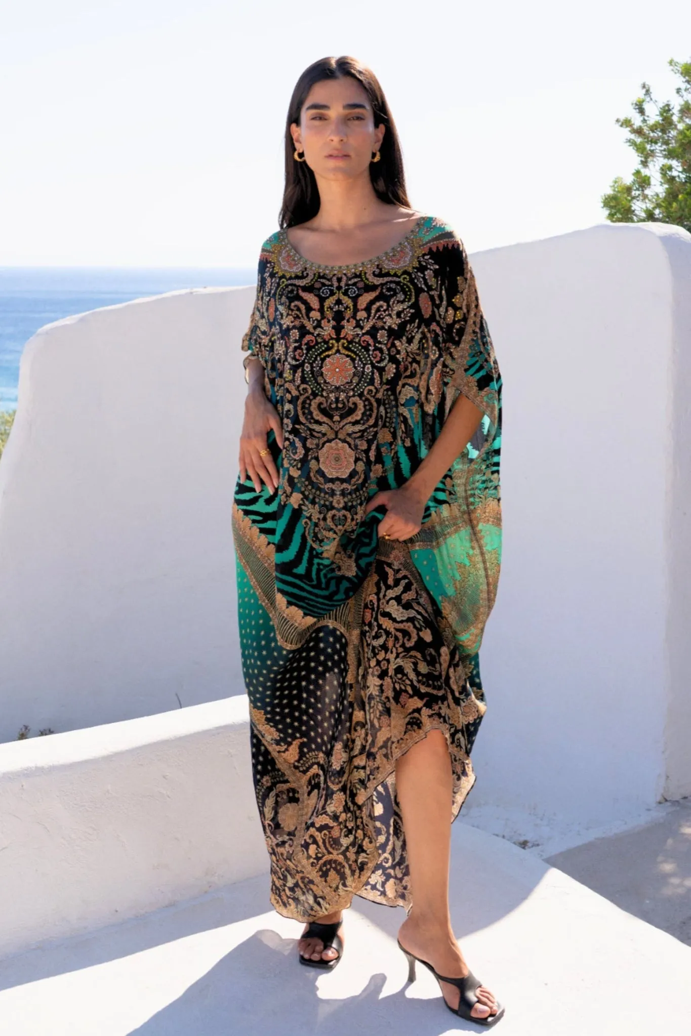 EMERALD EMPRESS RN LONG KAFTAN sold by Czarina