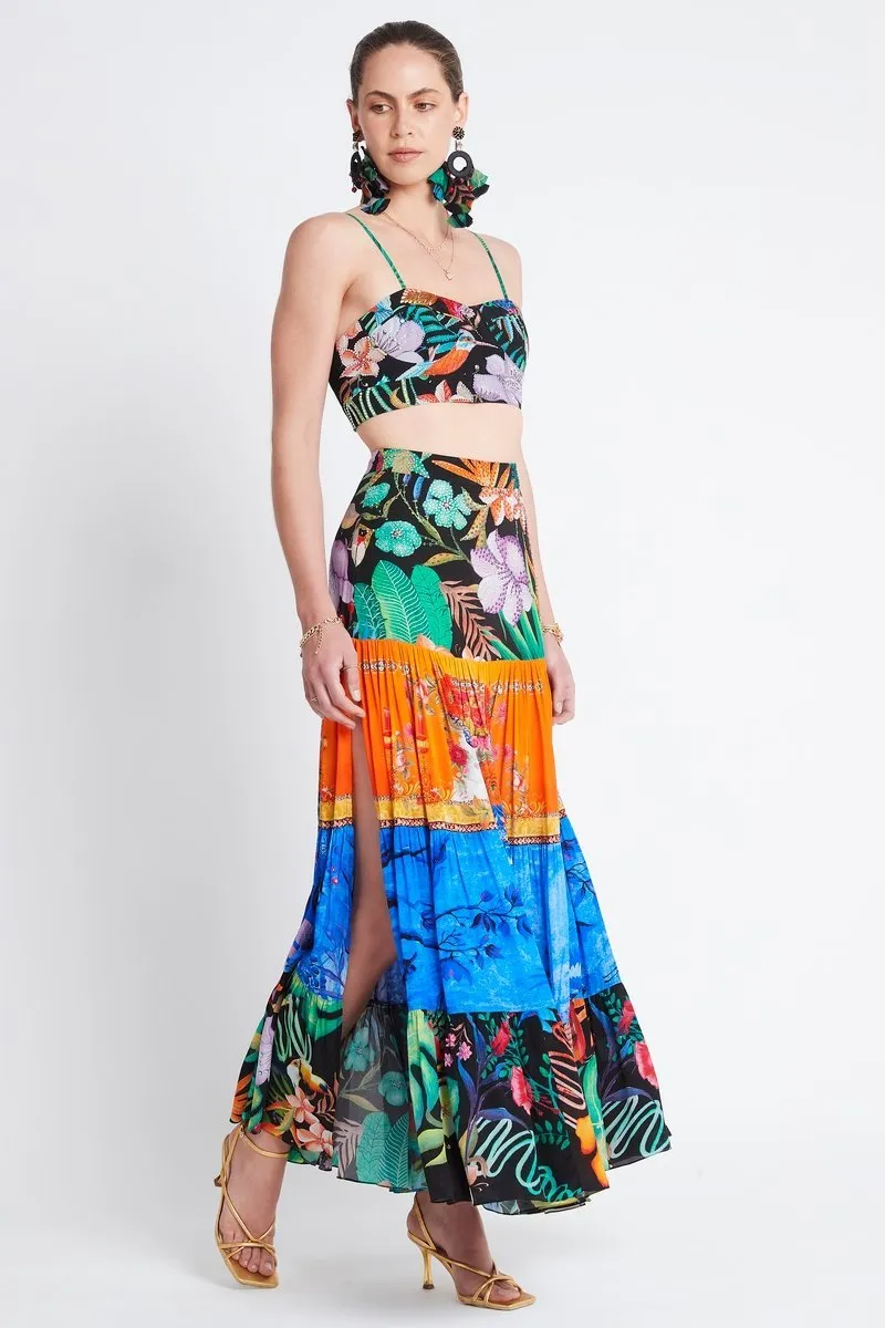 A NIGHT IN RIO UPCYCLED MAXI SKIRT sold by Czarina product image thumbnail 2