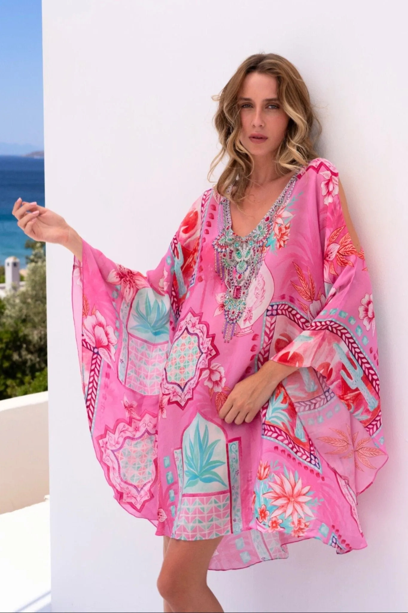 Pink Boho Kaftan Dress sold by Czarina