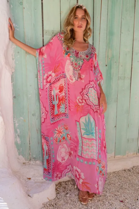 Pink Boho R-N Long Kaftan sold by Czarina