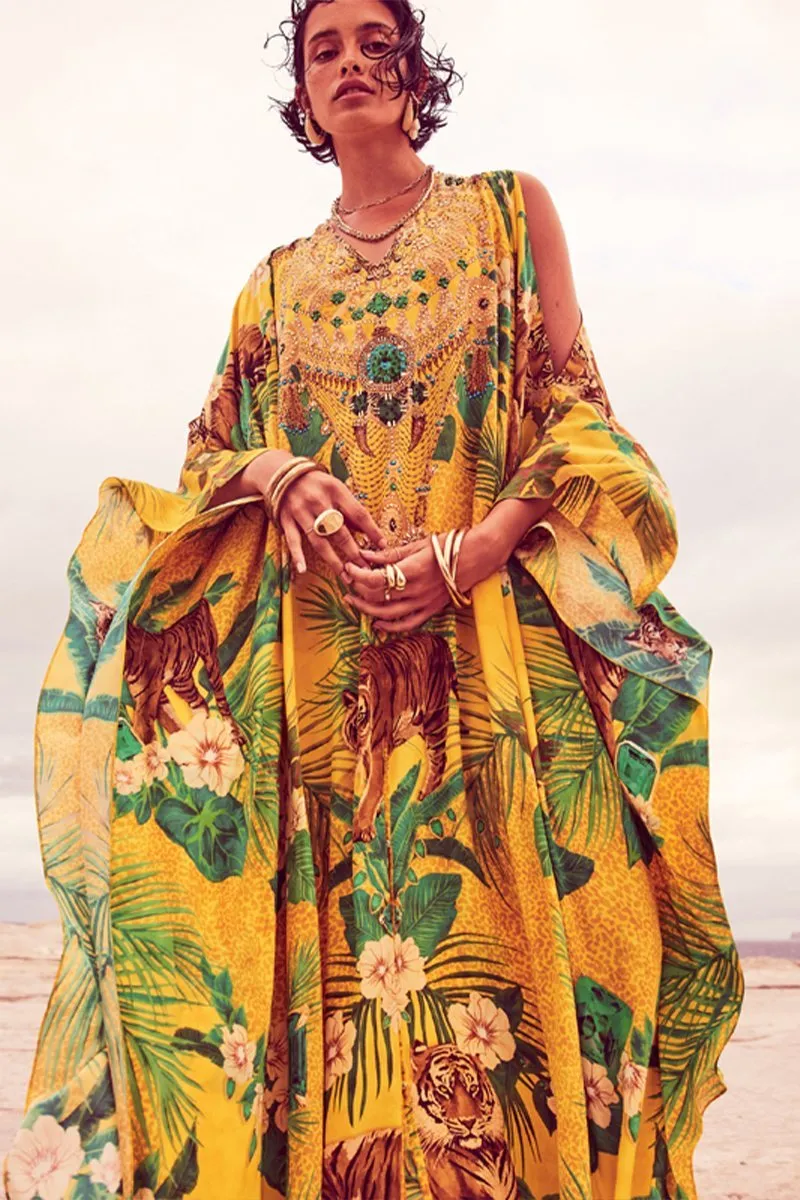 TROPICAL TIGRESS BIG WIDTH 100% SILK KAFTAN sold by Czarina product image thumbnail 3