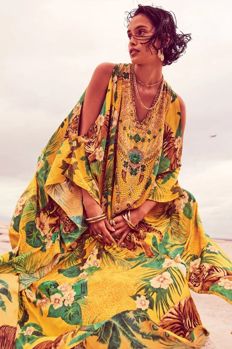 TROPICAL TIGRESS BIG WIDTH 100% SILK KAFTAN sold by Czarina product image thumbnail 5