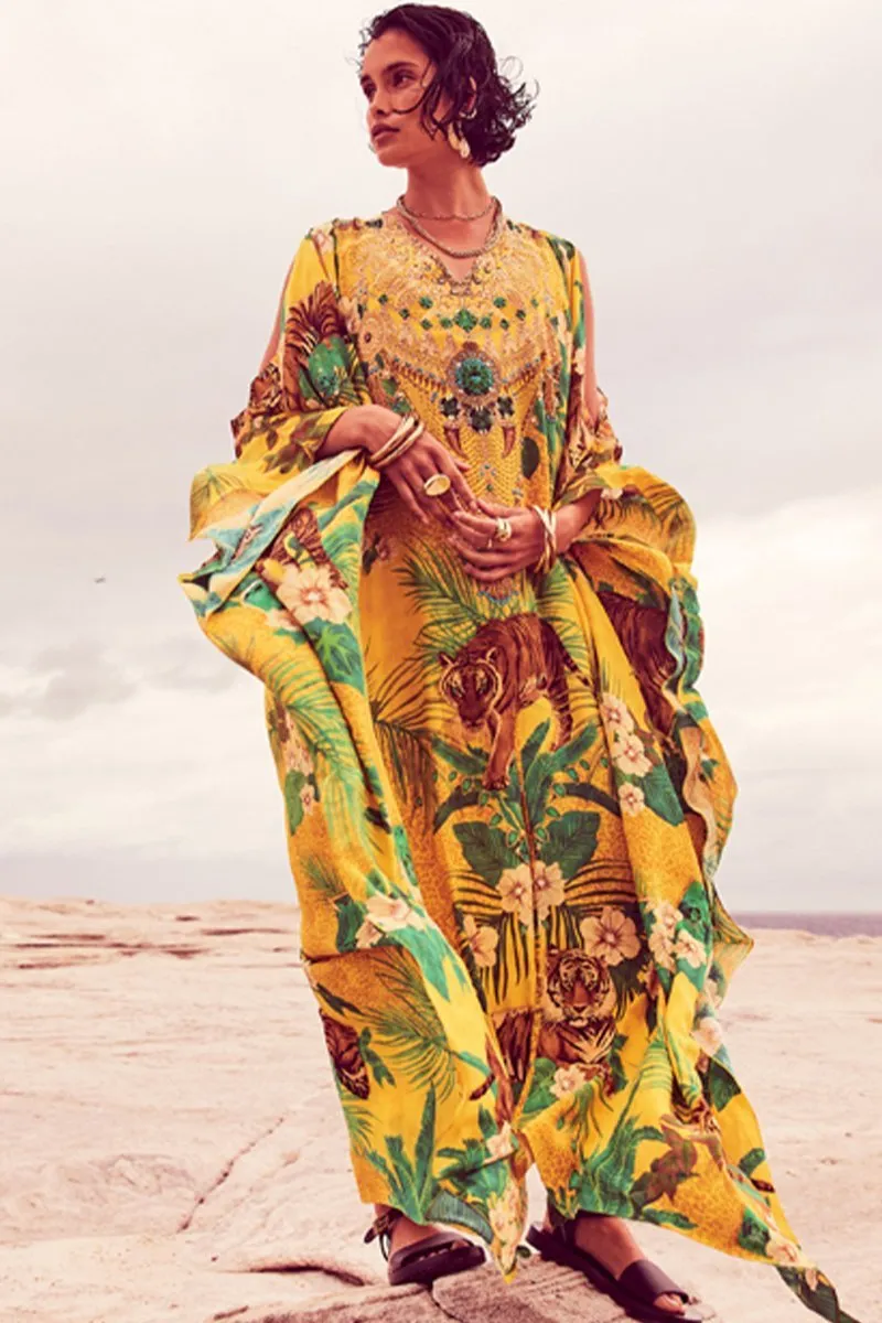 TROPICAL TIGRESS BIG WIDTH 100% SILK KAFTAN sold by Czarina product image thumbnail 2