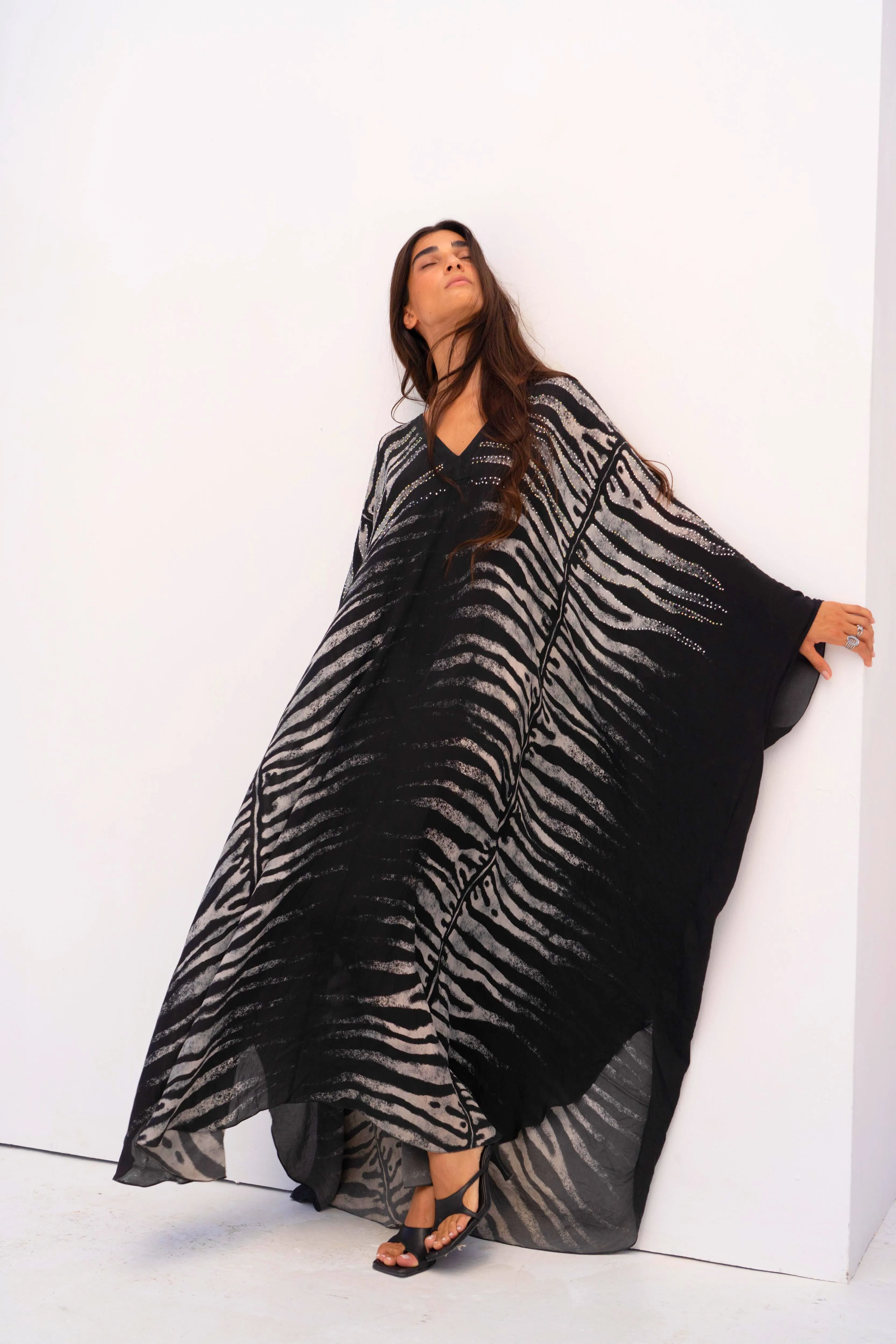 AEGEAN NIGHTS V NECK MAXI KAFTAN sold by Czarina product image thumbnail 4