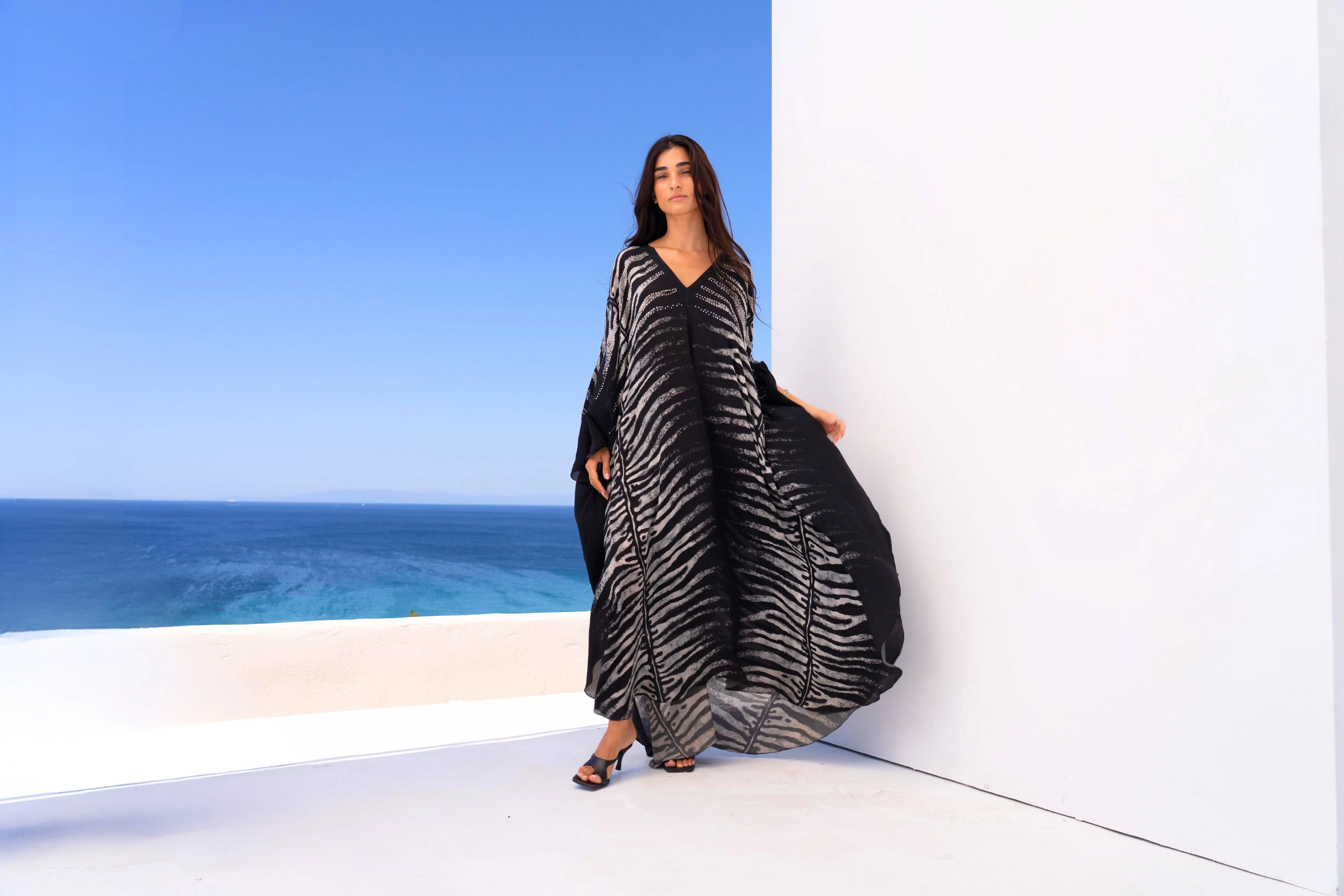 AEGEAN NIGHTS V NECK MAXI KAFTAN sold by Czarina product image thumbnail 2