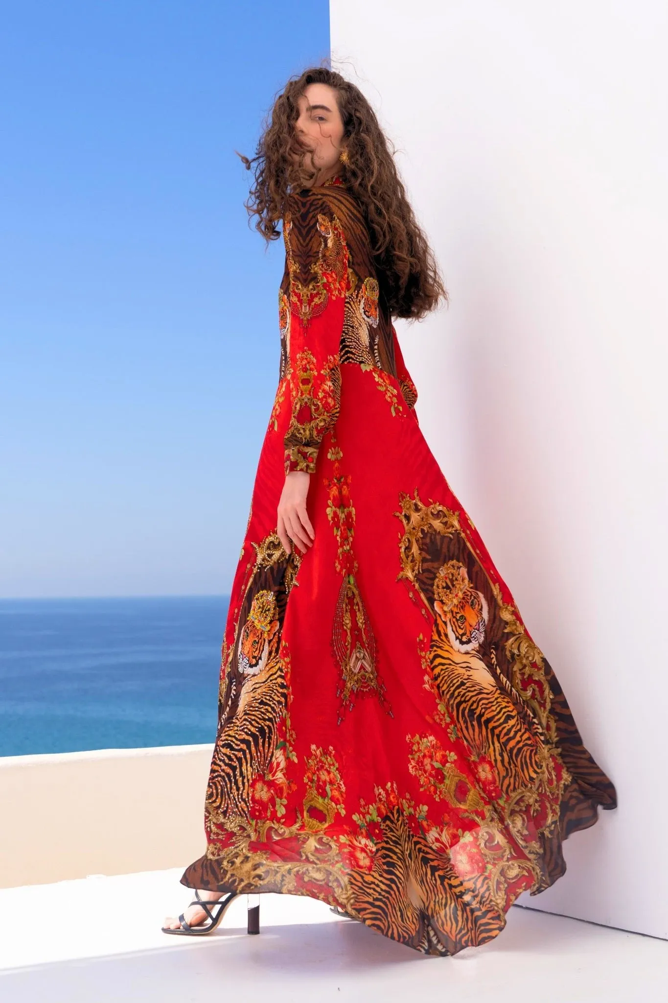 TALES OF THE TIGRESS COLLARED MAXI DRESS (PRE-ORDER) sold by Czarina product image thumbnail 4