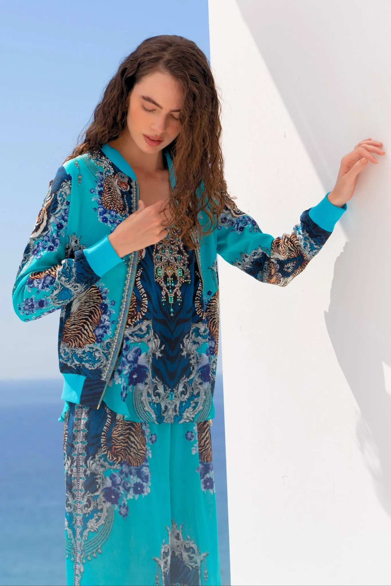 BLUE TIGRESS BOMBER JACKET sold by Czarina product image thumbnail 5