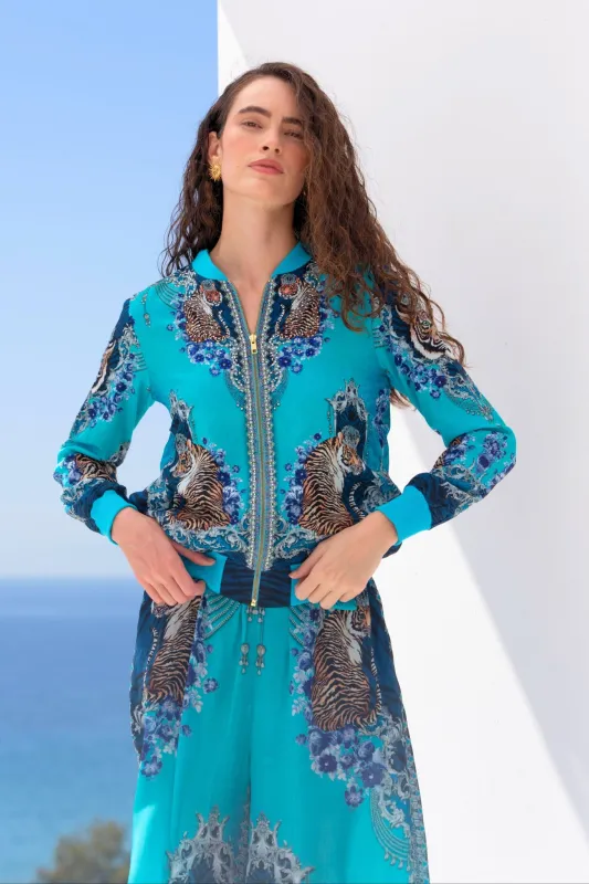 BLUE TIGRESS BOMBER JACKET sold by Czarina