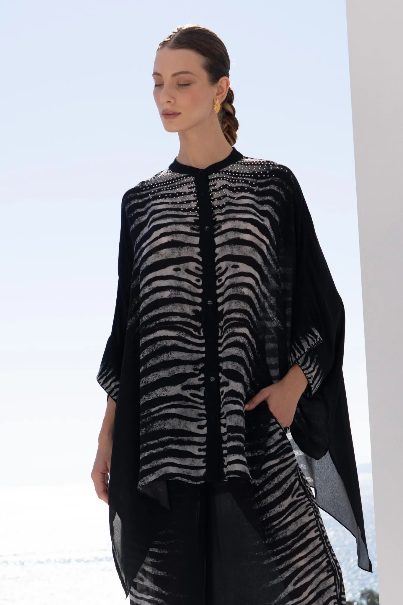 AEGEAN NIGHTS KAFTAN TOP W SLEEVES sold by Czarina