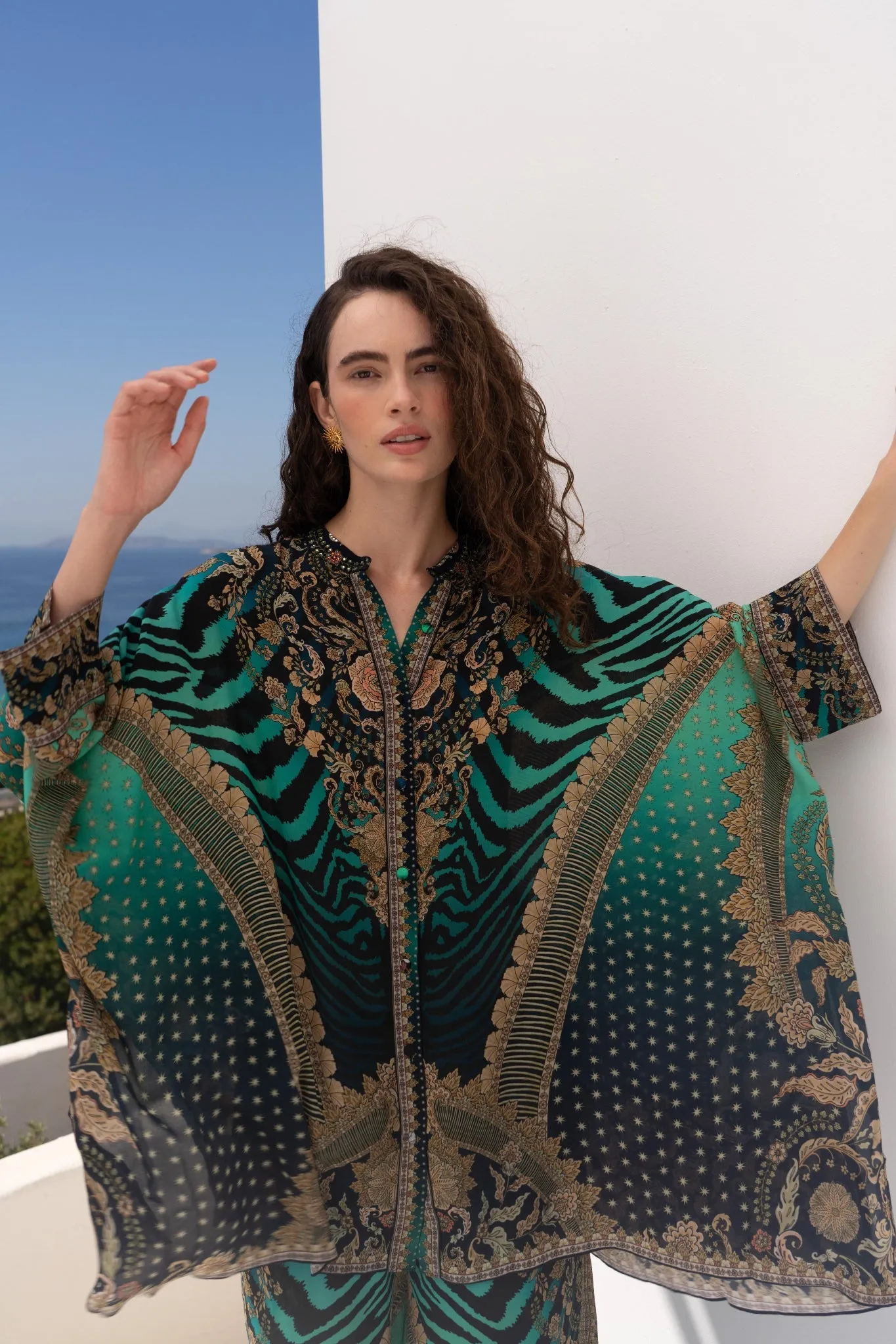 EMERALD EMPRESS KAFTAN TOP W SLEEVES sold by Czarina