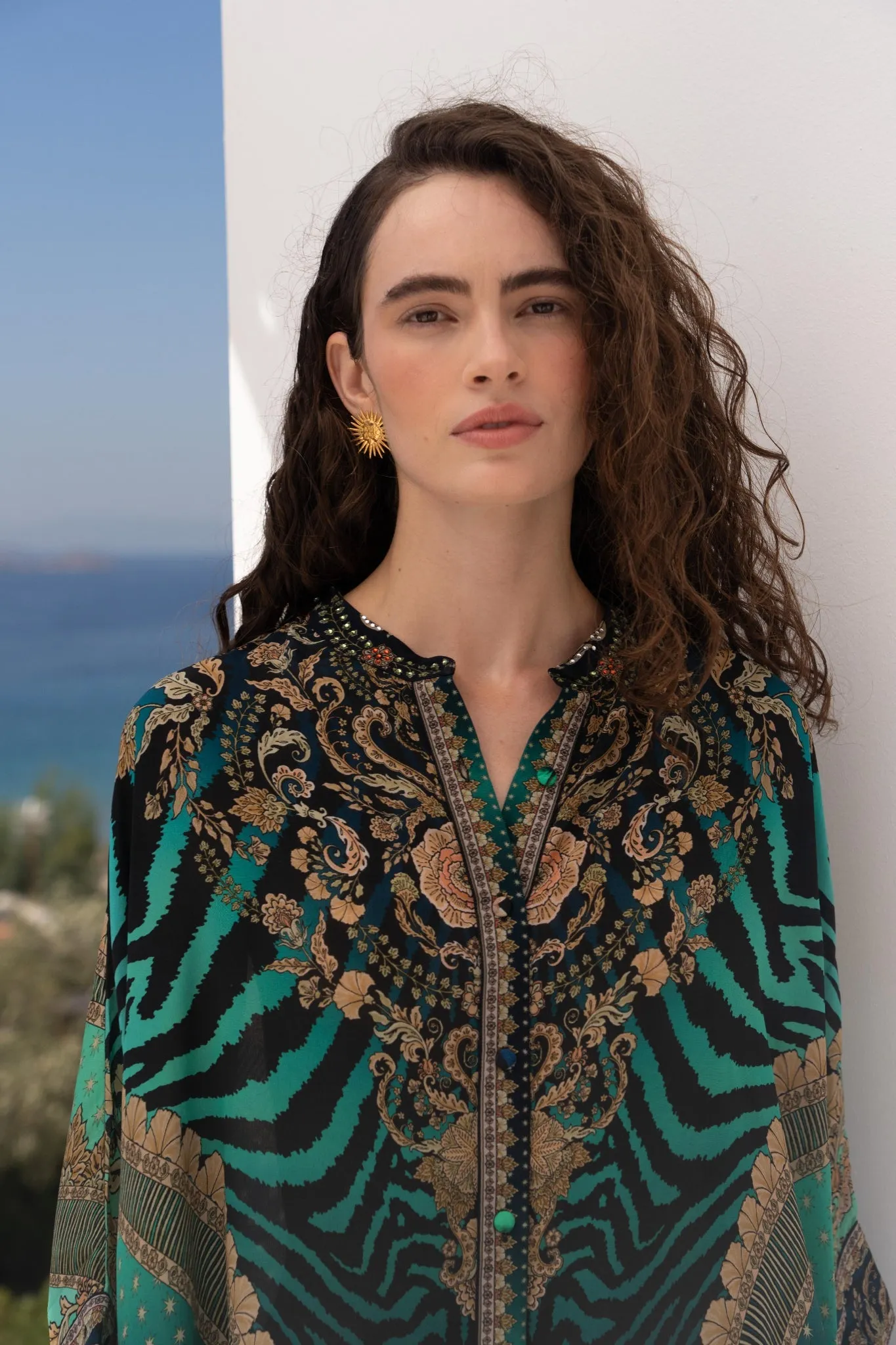EMERALD EMPRESS KAFTAN TOP W SLEEVES sold by Czarina product image thumbnail 4