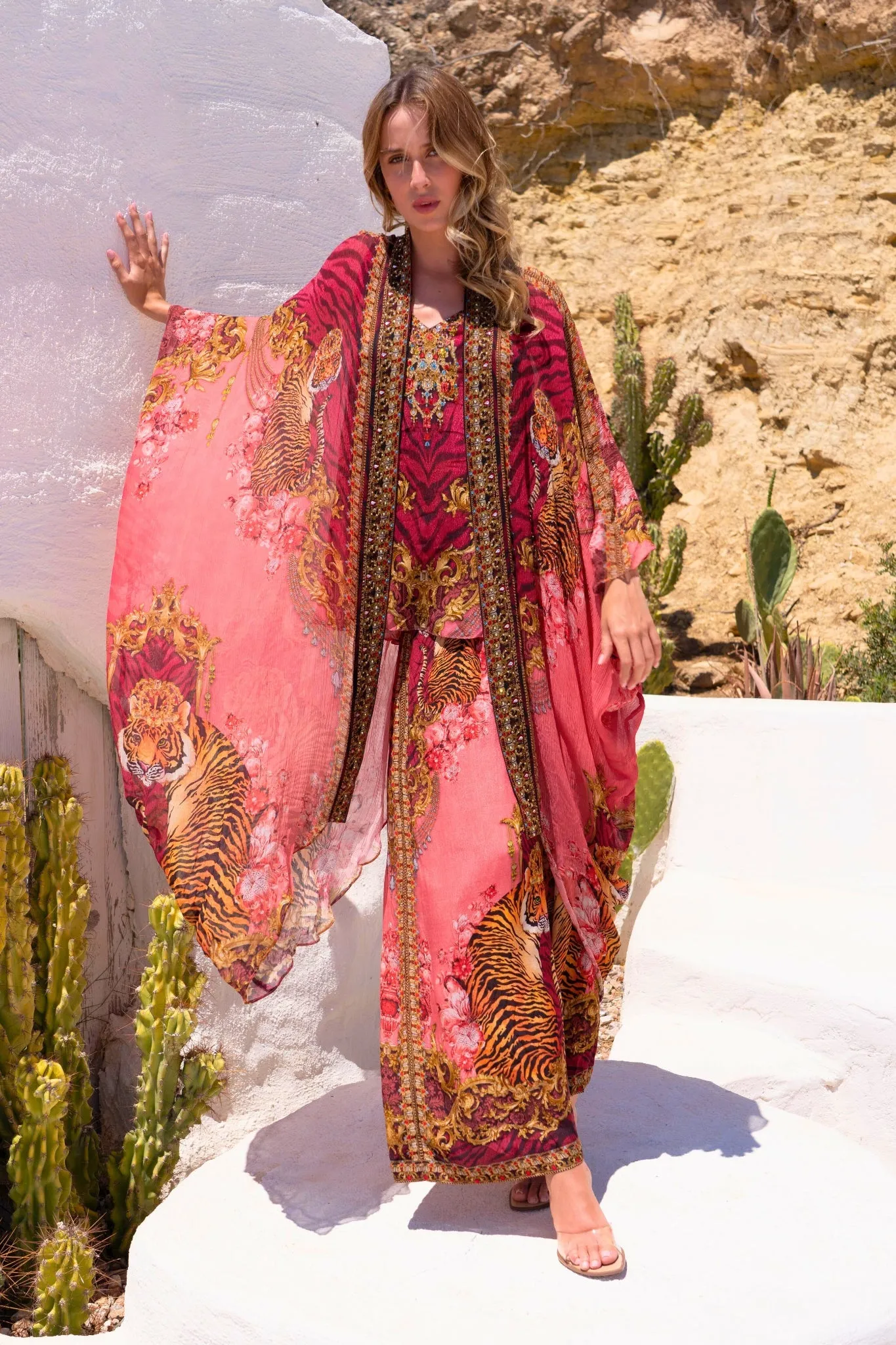 PINK TIGRESS MEDIUM CAPE sold by Czarina