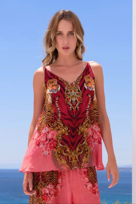 PINK TIGRESS CAMI TOP sold by Czarina