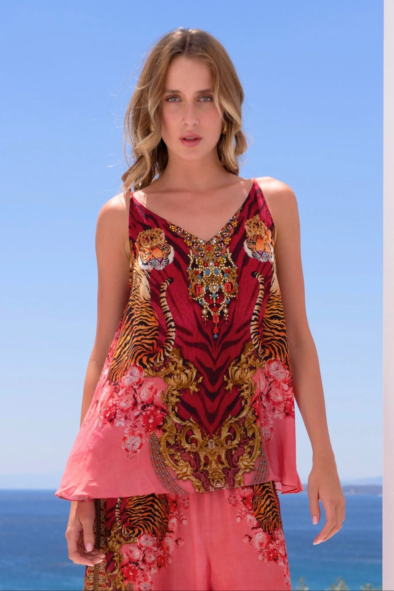 PINK TIGRESS CAMI TOP sold by Czarina