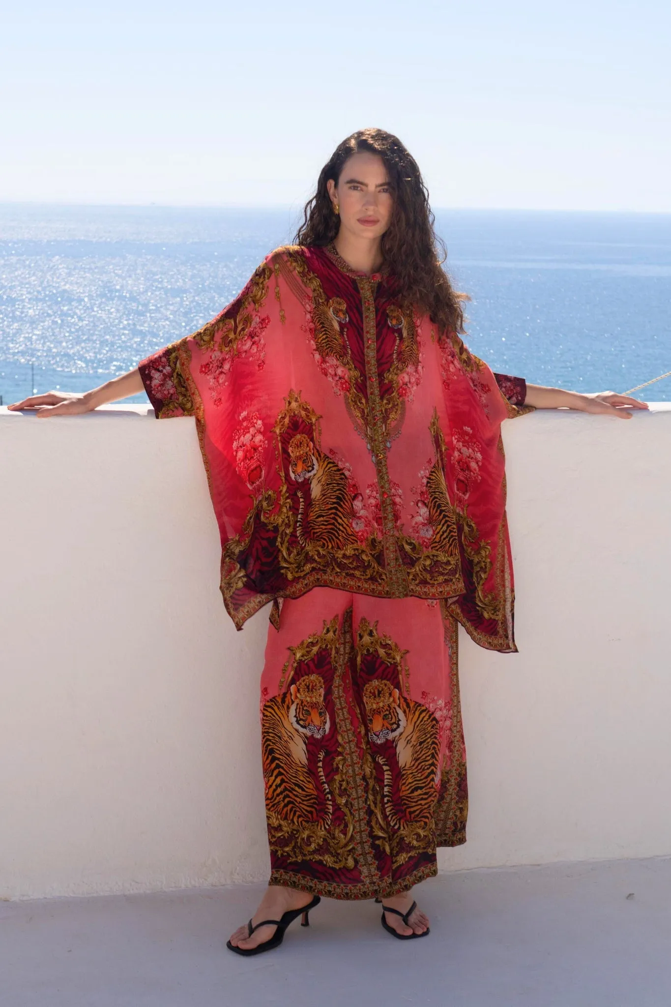 PINK TIGRESS KAFTAN TOP W SLEEVES sold by Czarina product image thumbnail 5