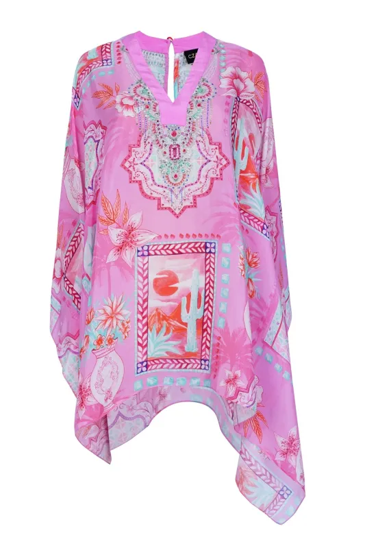 PINK BOHO KAFTAN TOP sold by Czarina