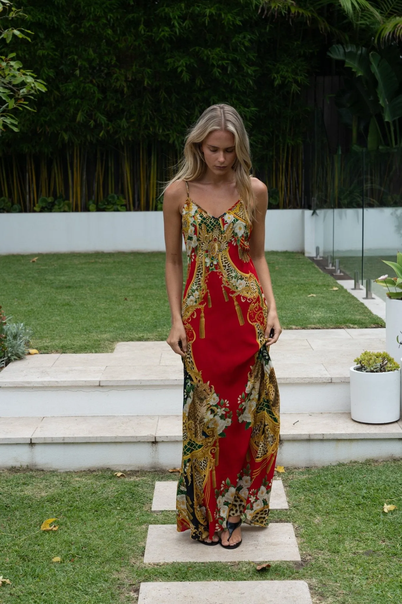Queen Of The Wild Vn Slip Dress sold by Czarina product image thumbnail 5