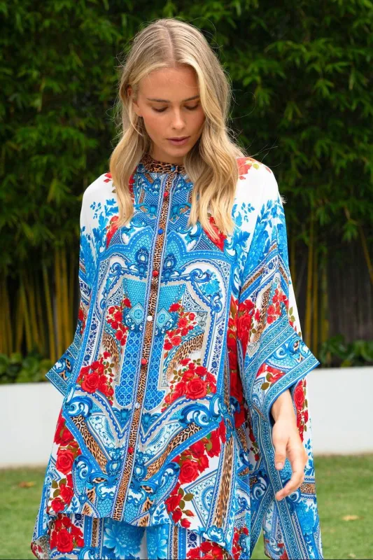 LOST IN AZURE KAFTAN TOP W SLEEVES sold by Czarina