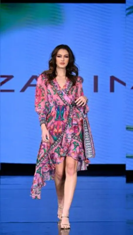 PINK RADIANCE HI LOW WRAP DRESS sold by Czarina