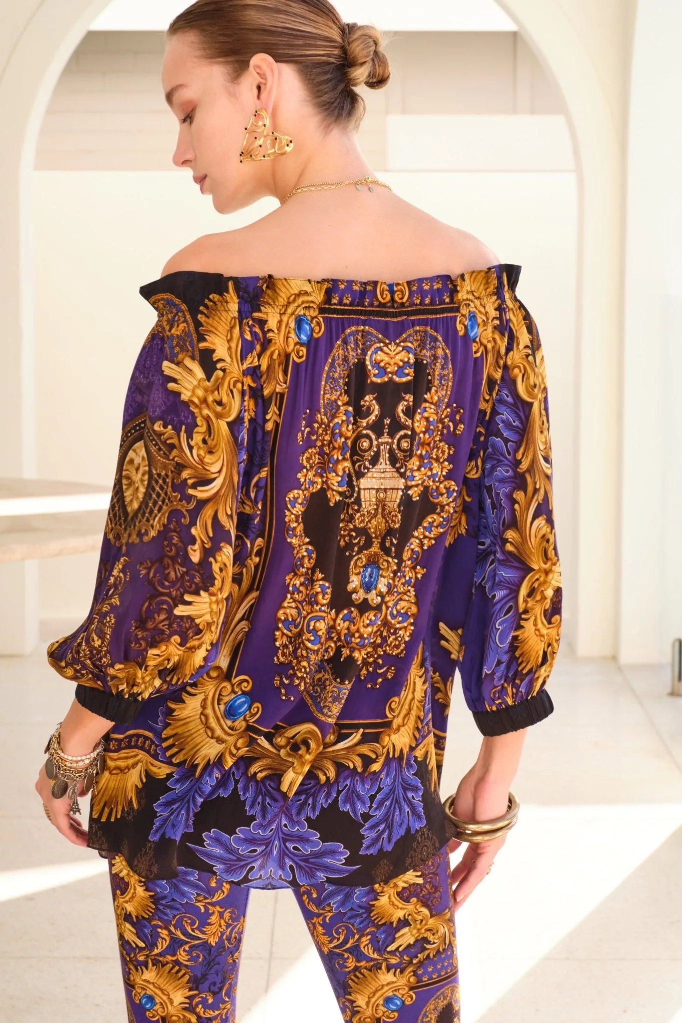 MIDNIGHT BLUE OFF SHOULDER TOP sold by Czarina product image thumbnail 3