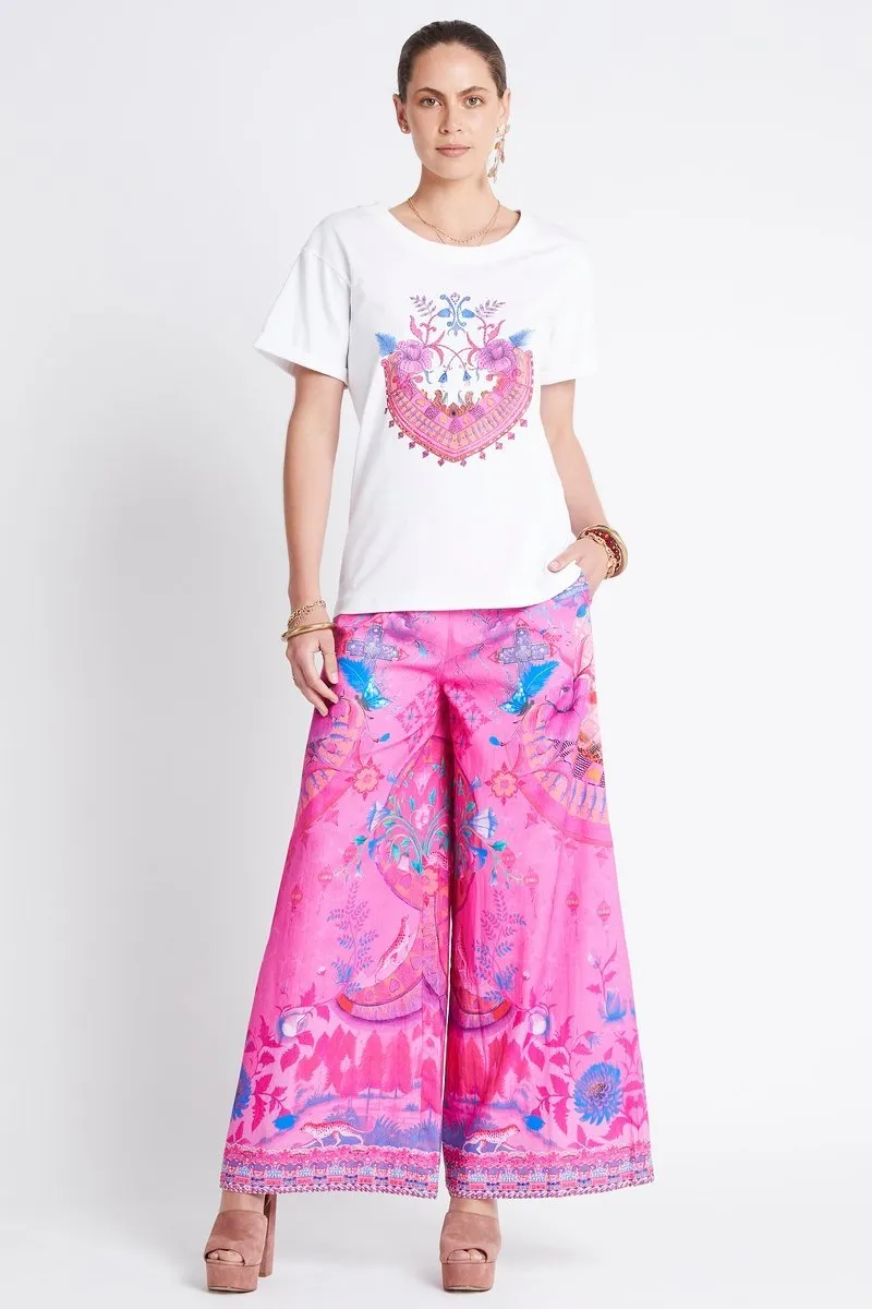 PINK FEELING WIDE-LEG PANTS sold by Czarina