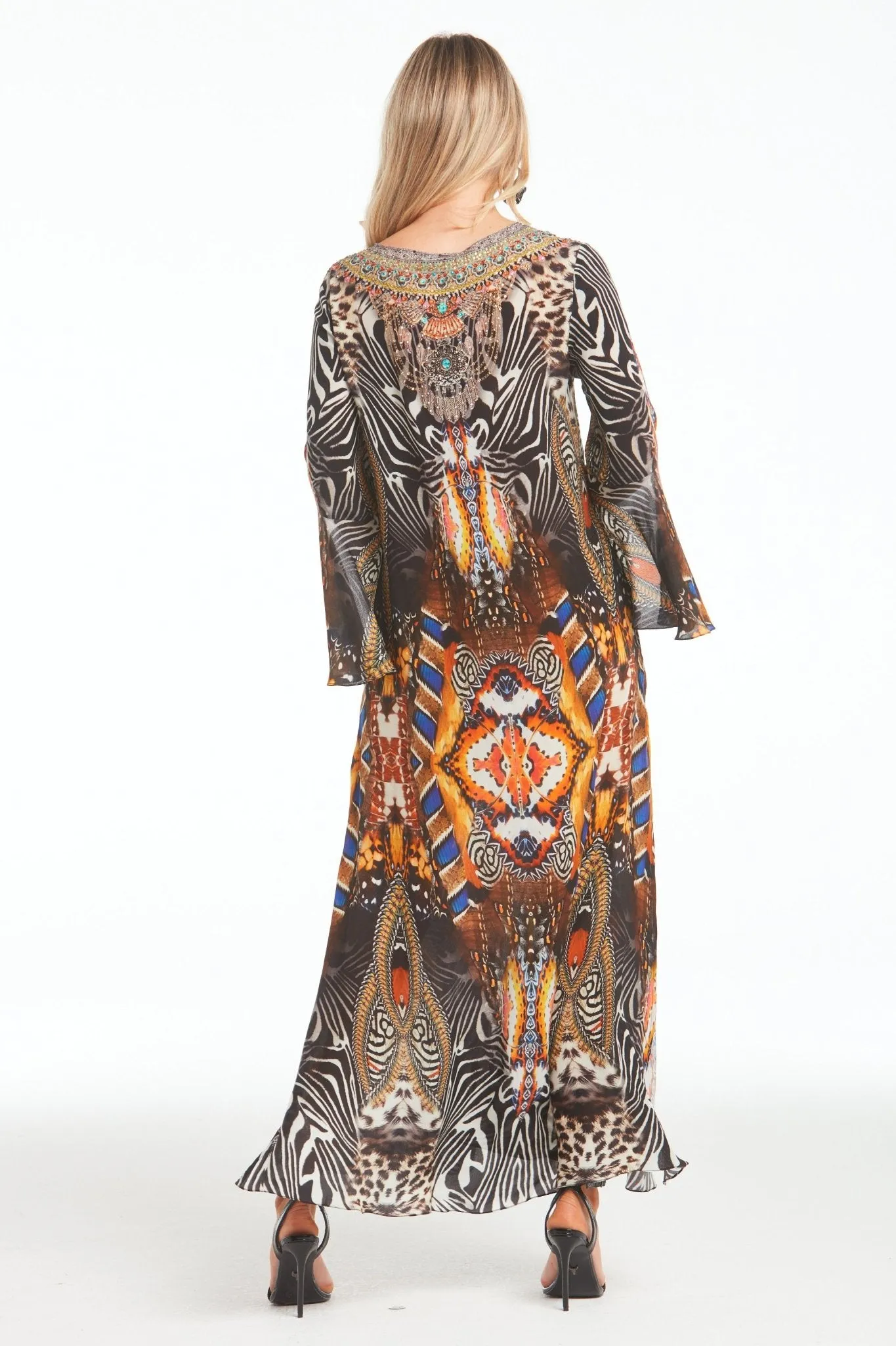 Wild Leopard Maxi Dress W Sleeves sold by Czarina product image thumbnail 5