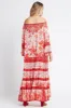 RED CORAL OFF SHOULDER MAXI DRESS sold by Czarina
