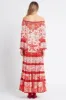 RED CORAL OFF SHOULDER MAXI DRESS sold by Czarina