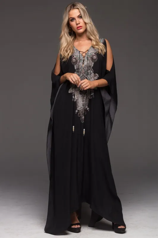 Alice Long Kaftan W Slit sold by Czarina