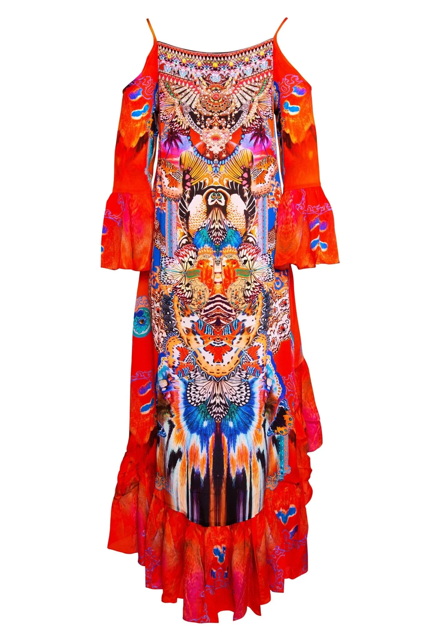 Forbidden Temple Cold-Shoulder Hi Low Dress sold by Czarina product image thumbnail 2