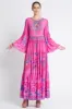 PINK FEELING ROUND-NECK MAXI DRESS sold by Czarina