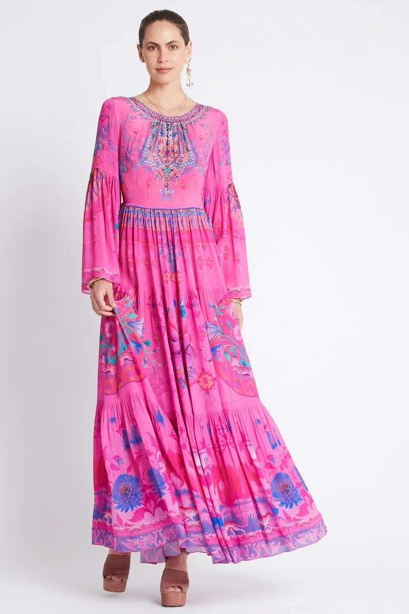 PINK FEELING ROUND-NECK MAXI DRESS sold by Czarina