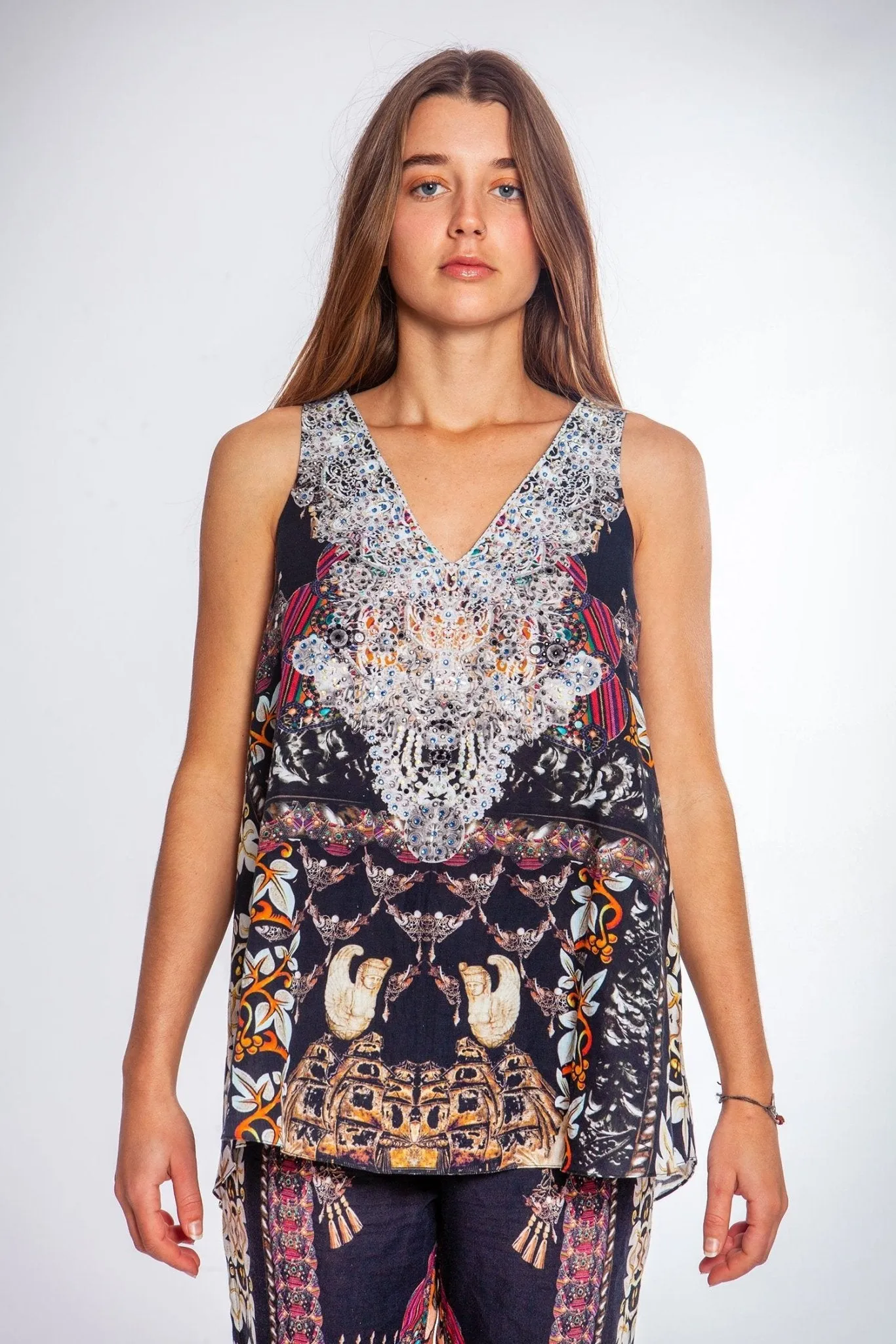 Enchanted V-Neck Tank Top sold by Czarina