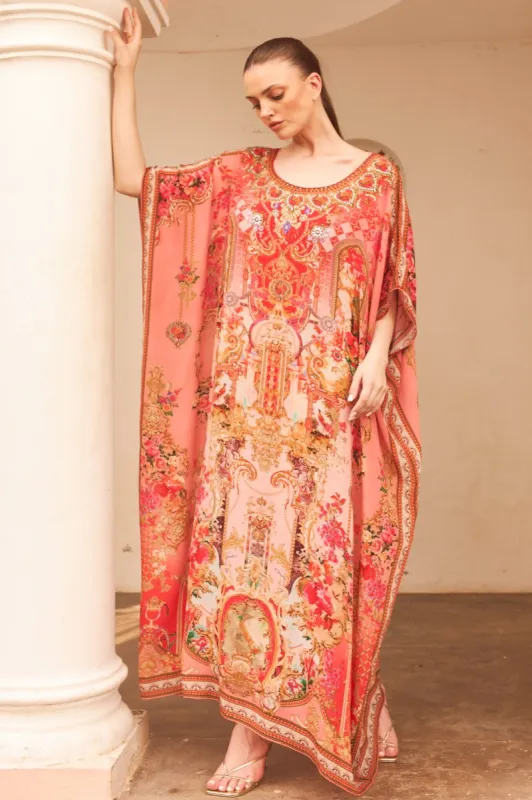 PINK CASTLE ROUND NECK LONG KAFTAN sold by Czarina