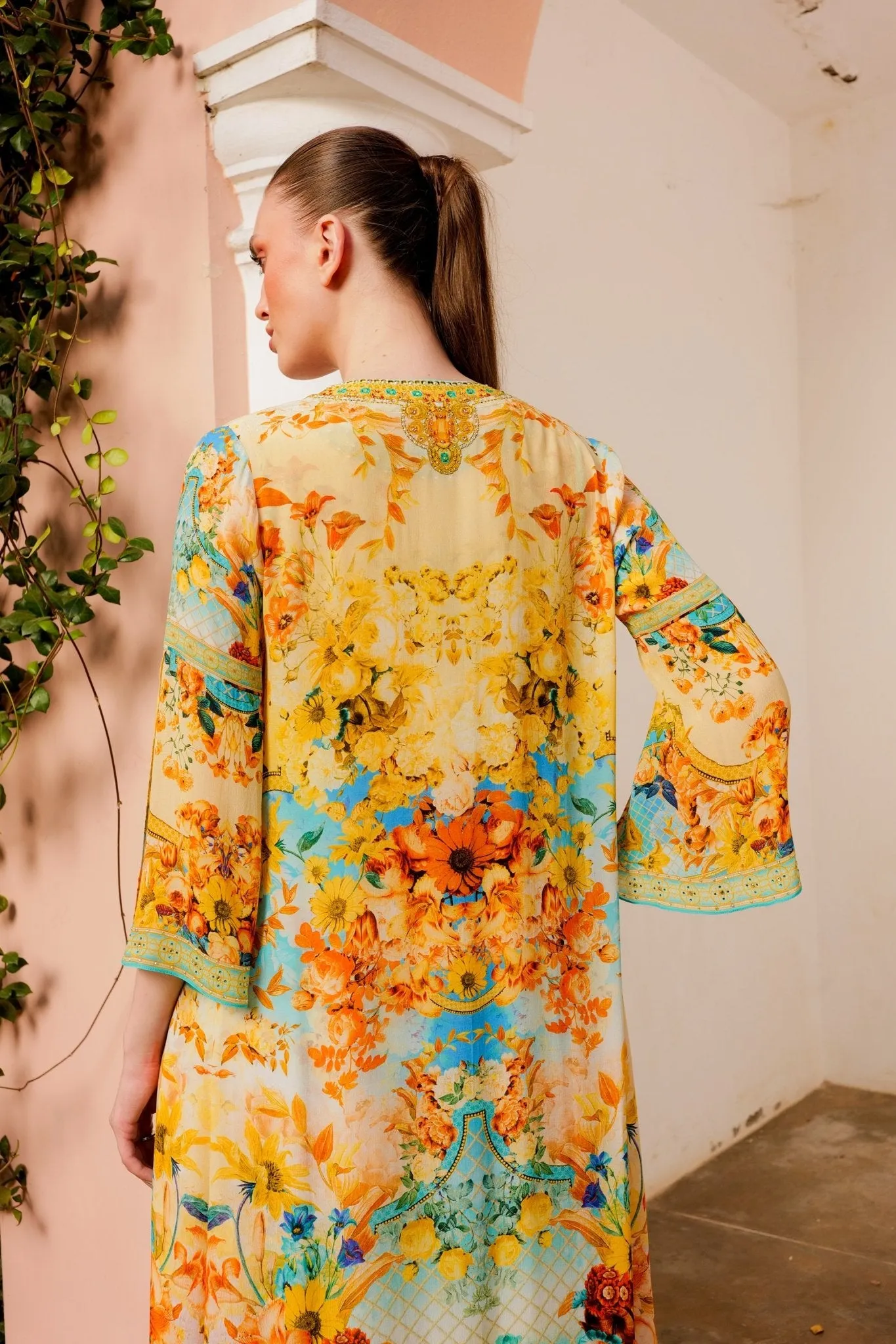 SUMMER GARDEN LONG JACKET W SPLIT SLEEVES sold by Czarina product image thumbnail 4