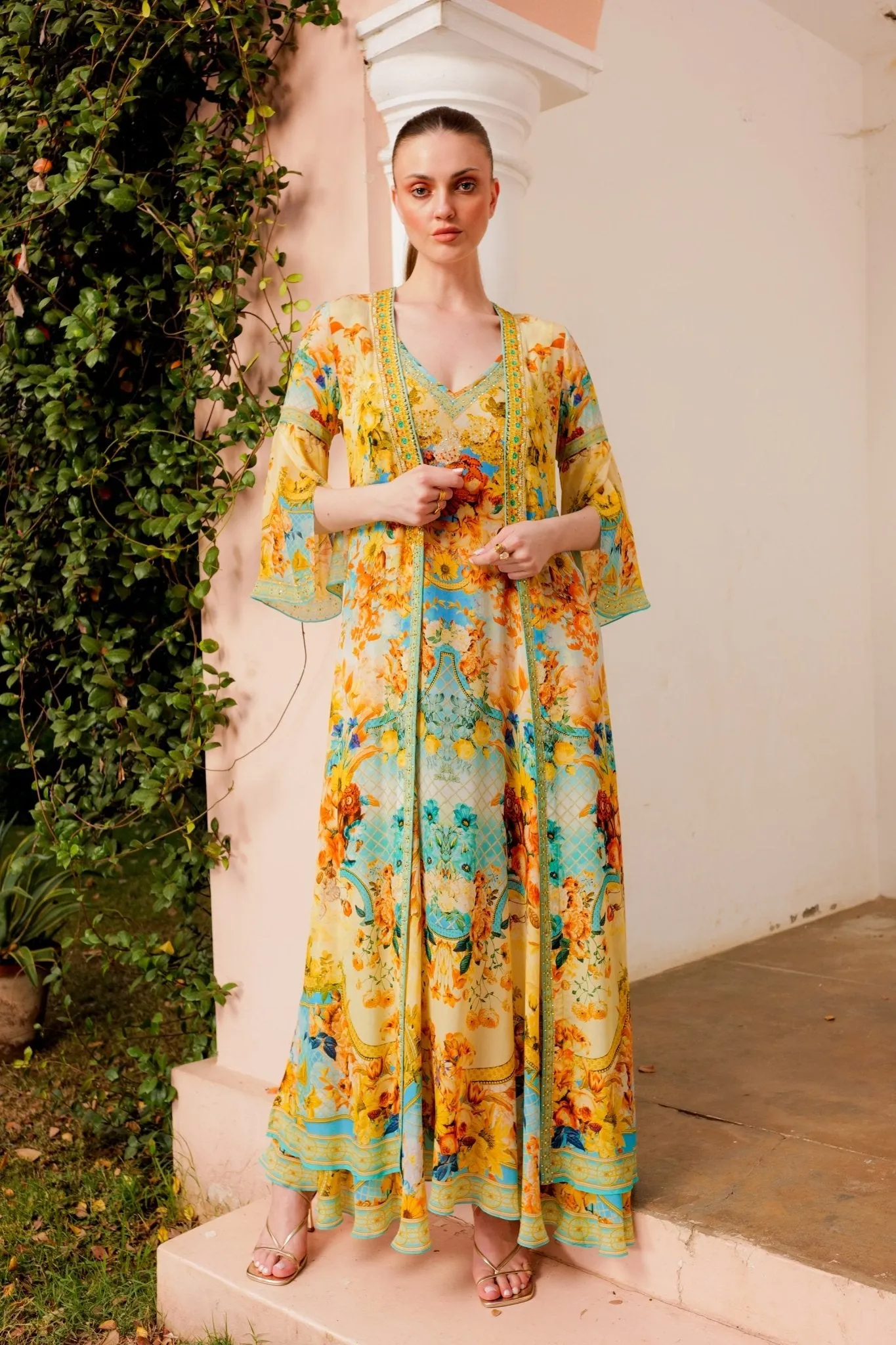 SUMMER GARDEN LONG JACKET W SPLIT SLEEVES sold by Czarina