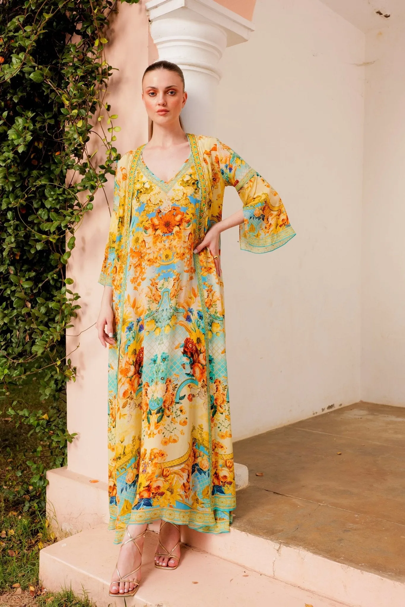 SUMMER GARDEN LONG JACKET W SPLIT SLEEVES sold by Czarina product image thumbnail 2