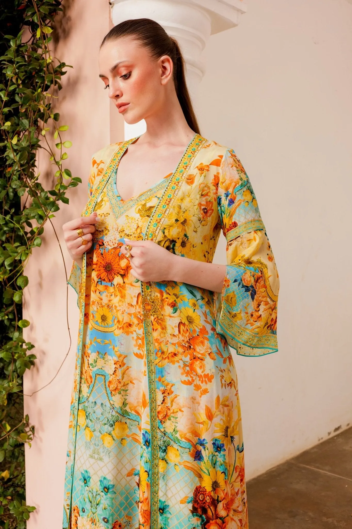 SUMMER GARDEN LONG JACKET W SPLIT SLEEVES sold by Czarina product image thumbnail 3