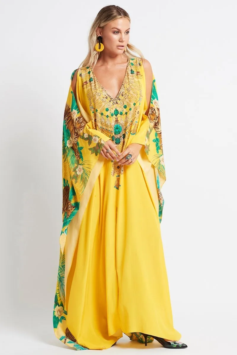 TROPICAL TIGRESS BIG WIDTH 100% SILK KAFTAN sold by Czarina product image thumbnail 3