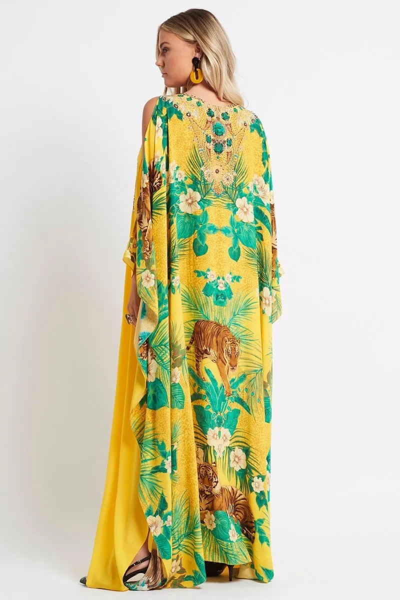 TROPICAL TIGRESS BIG WIDTH 100% SILK KAFTAN sold by Czarina product image thumbnail 4