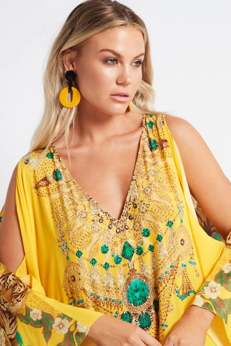 TROPICAL TIGRESS BIG WIDTH 100% SILK KAFTAN sold by Czarina product image thumbnail 5