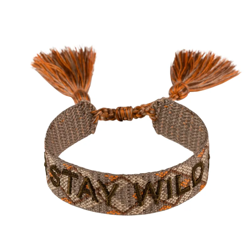 WOVEN FRIENDSHIP BRACELET  "STAY WILD" SUNBURN sold by DARK Department
