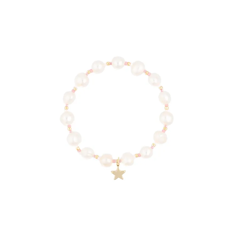 PEARL BEAD BRACELET W/GLASS BEADS LIGHT ROSE sold by DARK Department