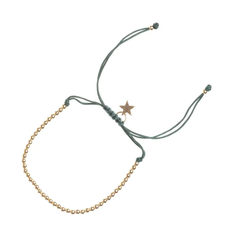 METAL BEAD BRACELET THIN MALLARD GREEN sold by DARK Department