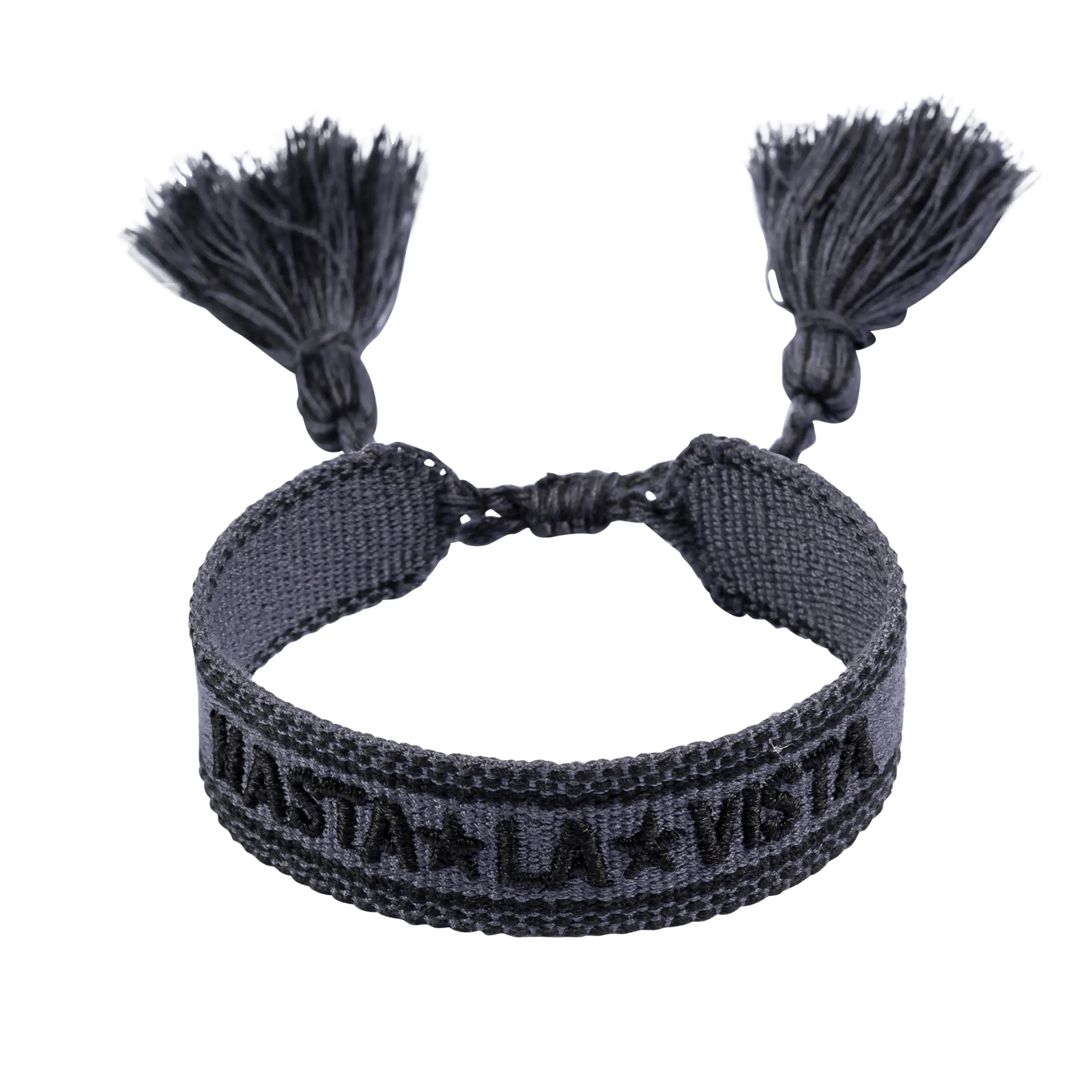 WOVEN FRIENDSHIP BRACELET - "HASTA LA VISTA" DARK GREY sold by DARK Department